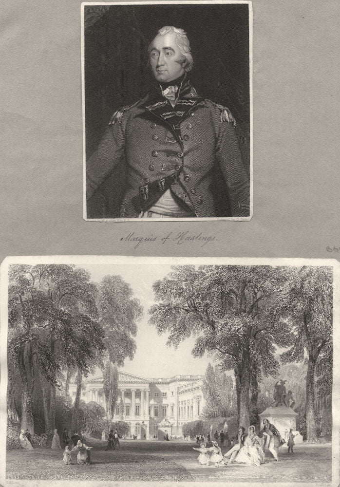 PEERS. Marquis Of Hastings c1840 old antique vintage print picture